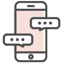 スマホでやり取りをするアイコン